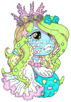 ghoulkiss:  a mermaid princess doodle i posted up on my patreon