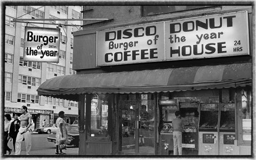 nycnostalgia: Disco Donut. 14th Street and 3rd Ave, 1985 