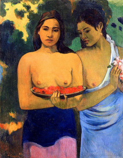 fleurdulys:  Two Tahitian Women - Paul Gauguin 1899 