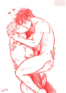 cris-art:    sketch “Kiss” of Teddy and Billy. I hope you