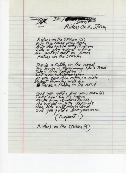  Handwritten by Jim Morrison 