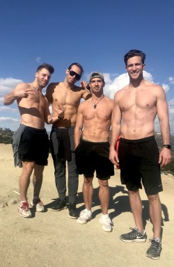 Paulie, Cody, Corey, and some rando hiking in Runyon CanyonLet’s