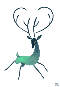 sketchinthoughts:  spirit deer.