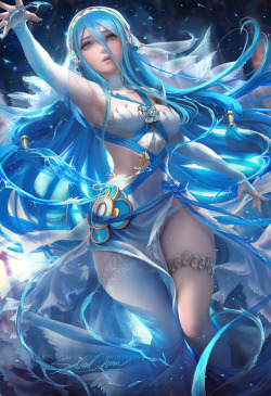 sakimichan:   Painted a piece of the beautiful #Azura from #FireEmblem