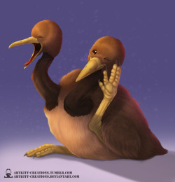 artkitt-creations: Kanto - Doduo Wasn’t sure what to do with