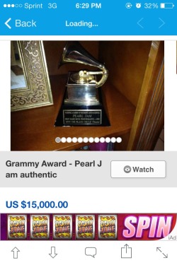 chris-c0rnell:  pearl-jelly:  PEARL JAM PUT THEIR GRAMMY ON EBAY