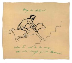 kundst: Tracy Emin (UK 1963) Why be Afraid (2009) Embroidered