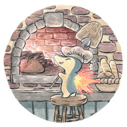 unsafeship: revilonilmah:  #155 Cyndaquil is baking away!  @digmon