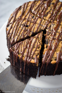 fullcravings:GF/Paleo Deep Dish Dark Chocolate Cake With Almond