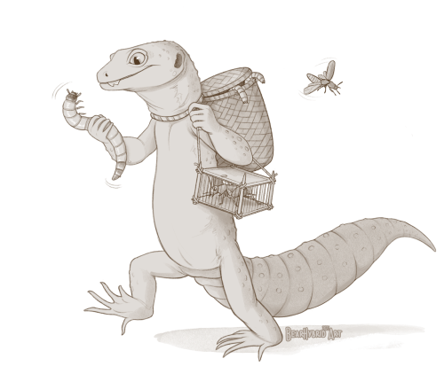 bearhybrid:  Just a lil gecko on their way home from the bug