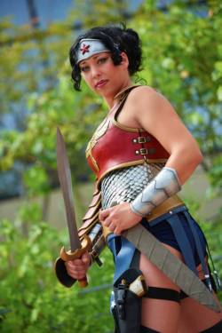 comicbookcosplay:  New 52 Wonder Woman in Divine Armor  Made