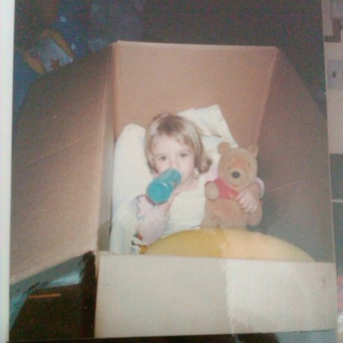 My mom found me like this one night and I told her “I’m ready to go visit Grandma” she lived in Florida LOL #bottle #poohbear #blanket #pillow #shipping #child #tbt #cute #newjersey #florida #awesome