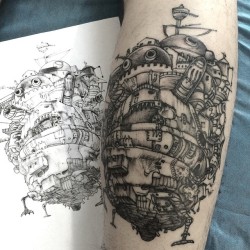 sashatattooing:  Howl’s moving castle, for @dmitry_lukavyy