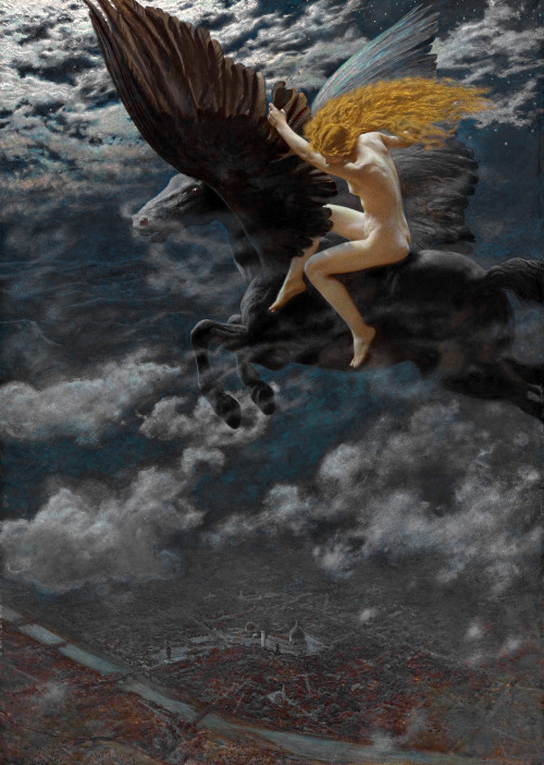 aqua-regia009:  Dream Idyll (A Valkyrie) by Edward Robert Hughes