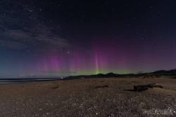 just–space:  The Aurora Australis over Scamander Beach.