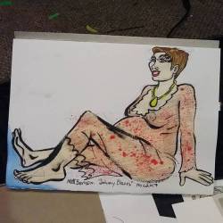Drawing Johnny Blazes at Dr. Sketchy’s.  Thanks for modeling