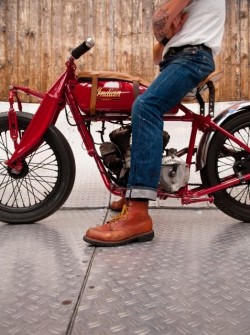 beardbrand:  Indian bike and Red Wing boots, a good pair. 