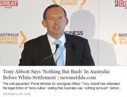  “The leader of our country, Tony Abbott, this morning declared