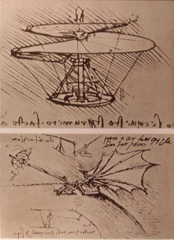   El tornillo aéreo (arriba), 1486, considerado el antecesor