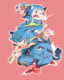 elsinverguenza:  Many hedgehogs racing through infinity all blue