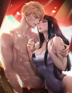 sakimichan:   Hinata‬ and ‪Naruto‬ pairing beach day to