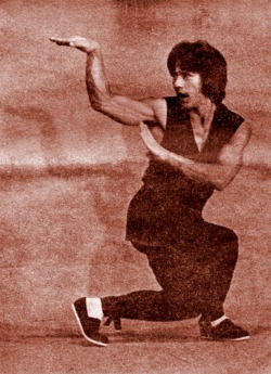 gutsanduppercuts:  A rare photo of Jackie Chan taken during the