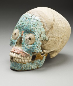 tlatollotl:Skull with Mosaic InlayMexico, Oaxaca or Puebla, Mixtec