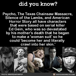 did-you-kno:  Psycho, The Texas Chainsaw Massacre, Silence of