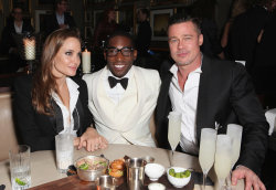 mikejusmike:  Angelina and Brad held court with Tinie Tempah