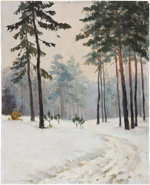 sovietpostcards:  “Winter Scene” by Gennady Brusentsov (1986)