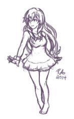Another Mini Sketch.  Koko from Golden Time.  Im gonna color
