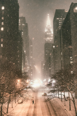 onceuponawildflower:  New York City - Snow - Janus - Chrysler