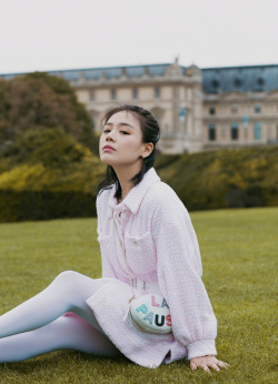 Ma Sichun  at the Chanel S/S 2019 runway show at Paris Fashion