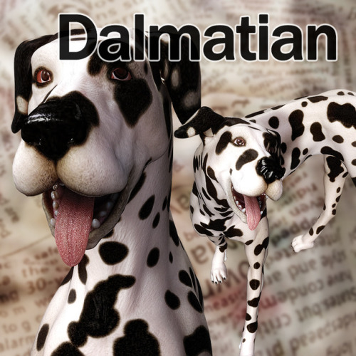  Character’s Dalmatian for Poser 8 Dog. Use of bones and weight maps that match the Dalmatian. And includes  numerous morphs such as expression and movement. SSS Material Optimized.  Various 19 poses and 2 mat poses.  CL-Dalmatian For Poser 8 Dog