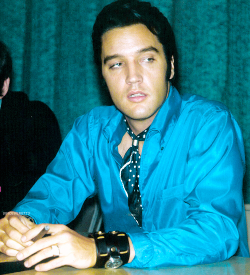 vinceveretts:  Elvis Presley during a press conference for the