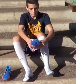 ramoosmos:handsome boy, nike soccer white socks, football boots