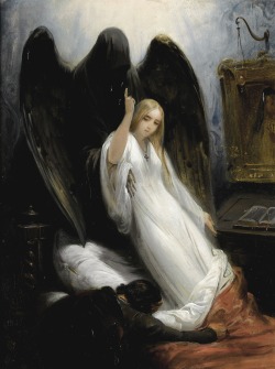 laclefdescoeurs:  La Jeune Fille et la Mort, 1841, Émile-Jean-Horace