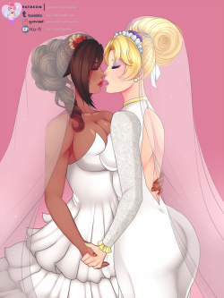 Finished this cute commission of Solitaria X Sheimi wedding ;//u//;