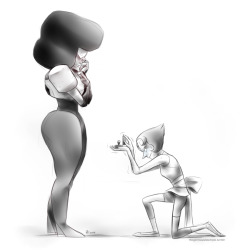 thegembeaststemple:  Pearl proposing with a pearl ring to serve