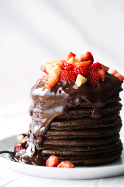 drethisandthat:  verticalfood:  Chocolate Pancakes with Chocolate