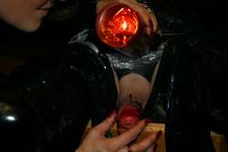 Dominatrix Annabelle - The Slave - Latex Fetish and Red Hot Candle