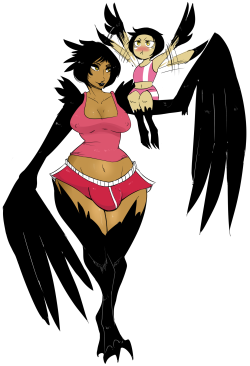 honourcall:kanayastrider:Rae and her chick, from lemonfont’s