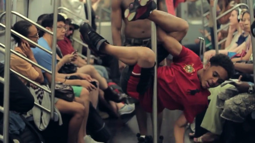vmagazine: â€˜Between 14th & Bedford: NY Subway Dancersâ€™ (vimeo link)Directed, shot & edited by Mollie MillsFeaturing â€œW.A.F.F.L.Eâ€ (We Are Family For Life Entertainment) dance crew: Facebook / Twitter / YouTubeSoundtrack: Nas - N.Y. State
