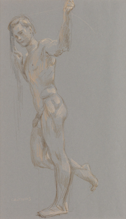 ganymedesrocks: lefildelhorizon: PAUL CADMUS, Standing Nude Male.