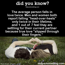 did-you-kno:  The average person falls in love twice. Men and