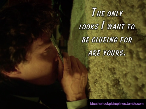 “The only looks I want to be clueing for are yours.”