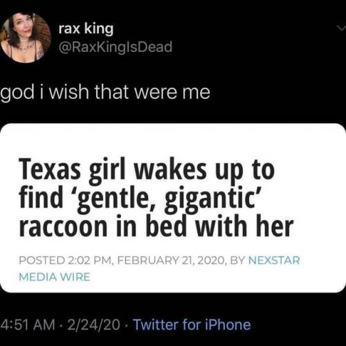 lord-raccoon:  rb to wake up in bed with me
