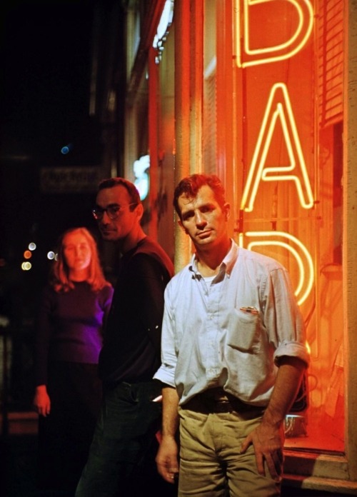 loverofbeauty:   Jerome Yulsman:  Jack Kerouac in Front of the Kettle Bar,  NYC  (1957)