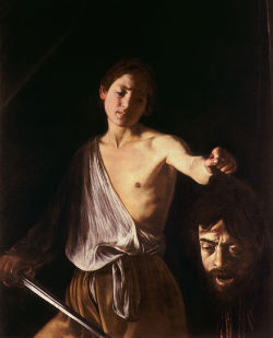 artstoria:  Caravaggio, David with the Head of Goliath, c. 1610