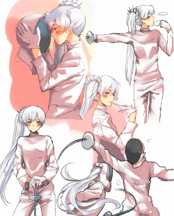 azure-zer0:  RWBY: Checkmating/Monochrome Weiss is in the fencing